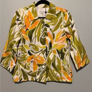 Joseph A Size 10 Women's Floral Blazer - Green and Orange